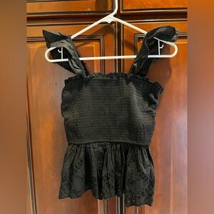Japna Black Smocked Top - S